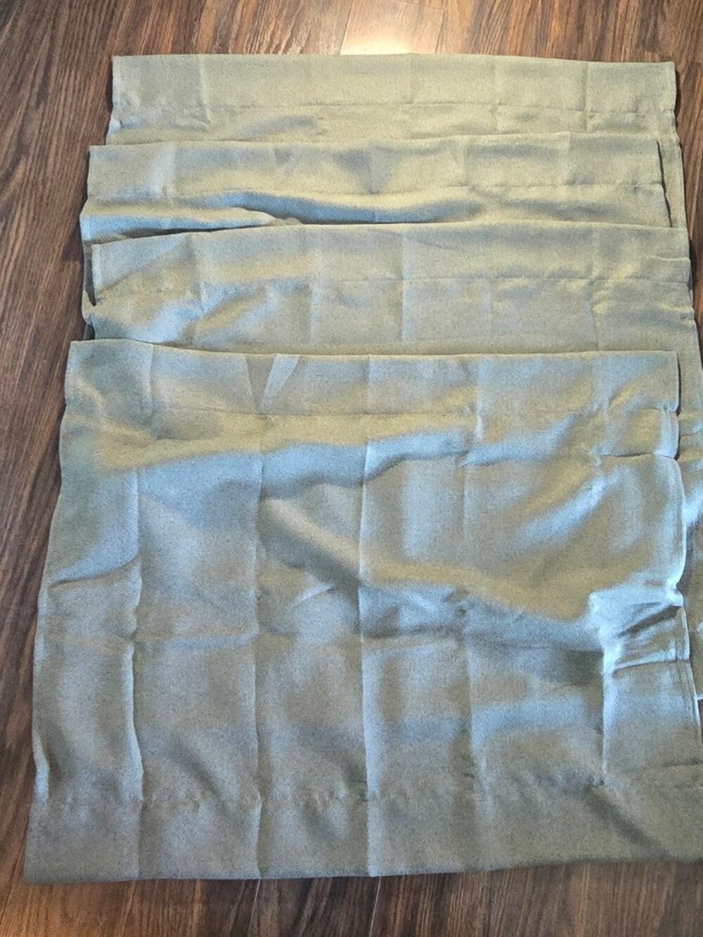 Traditional Style Set of Four Panels of Mossy Green Curtains NWOT